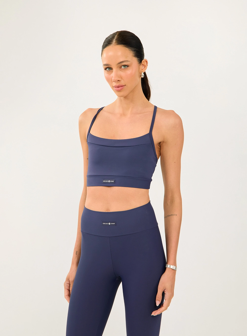 Top Slim Fit Alças Finas Azul