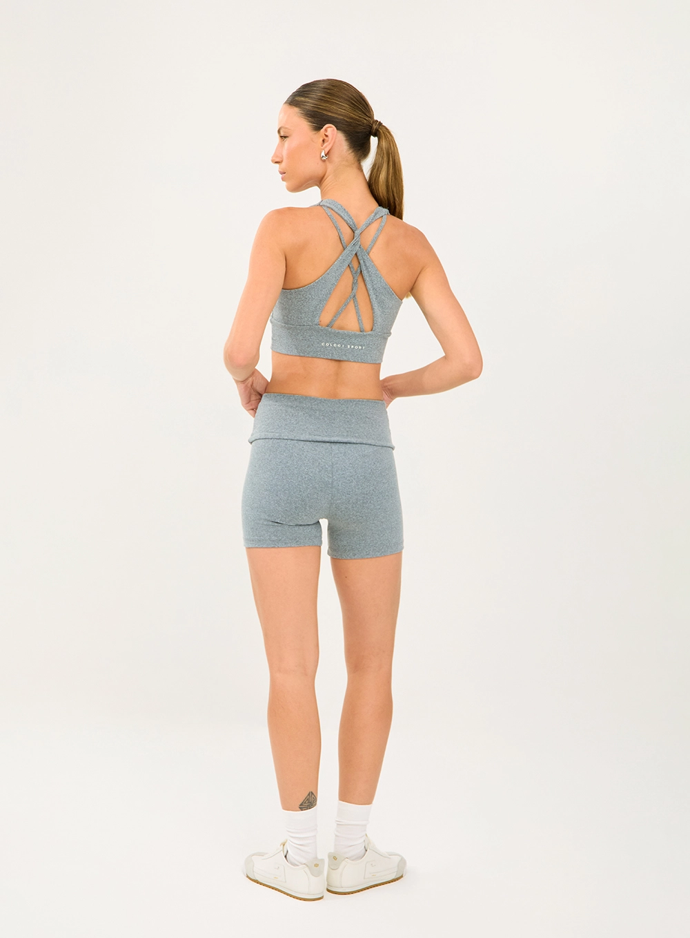 Top Slim Com Transpasse Costas Cinza