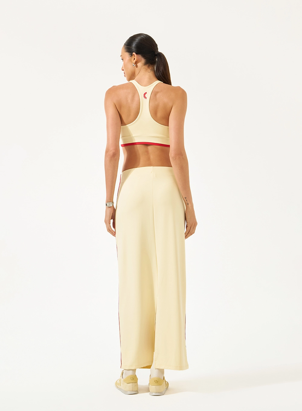 Top Slim Com Detalhe Em Listra Na Barra Amarelo