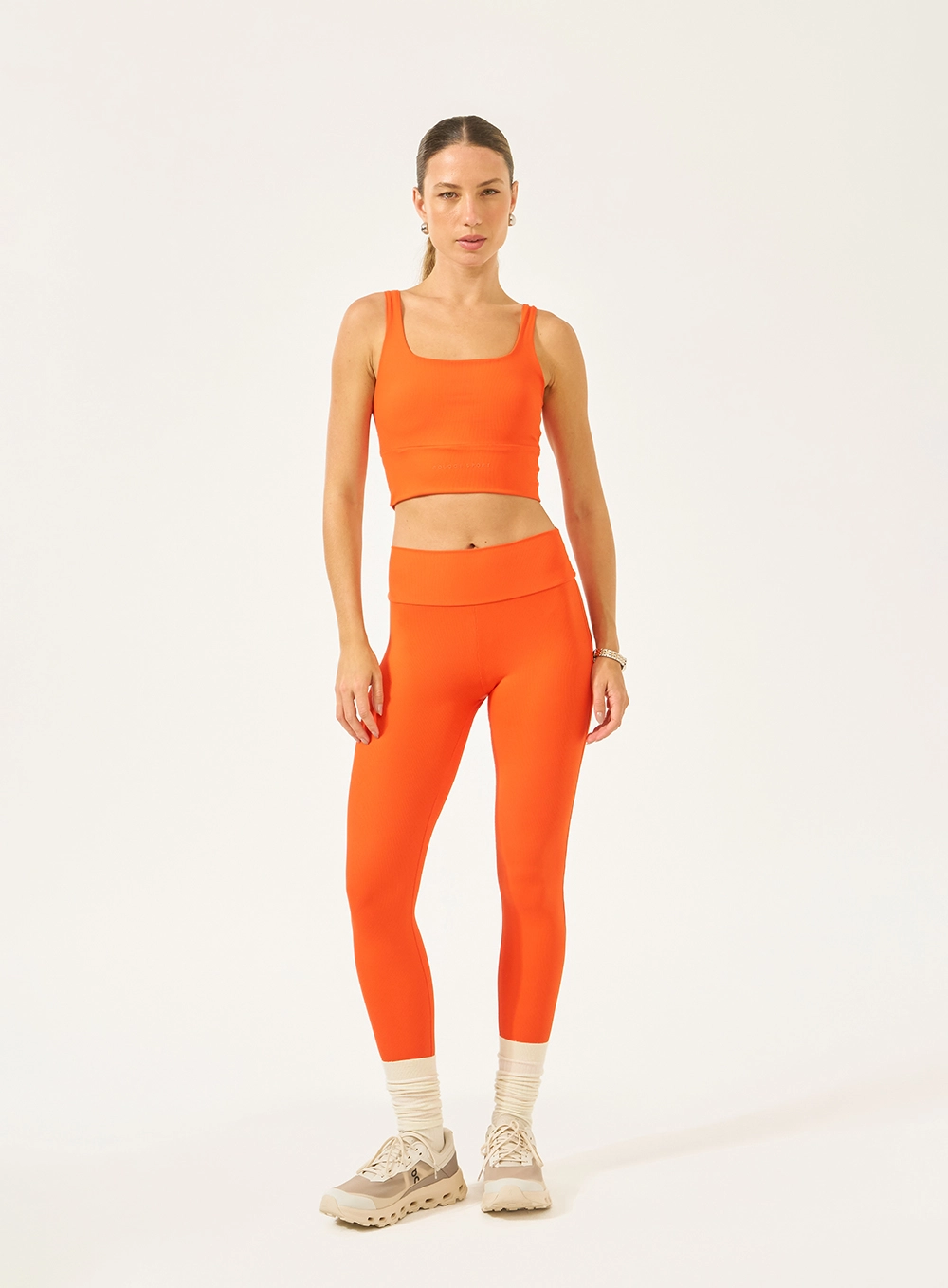 Top Slim Canelado Cut Out Laranja