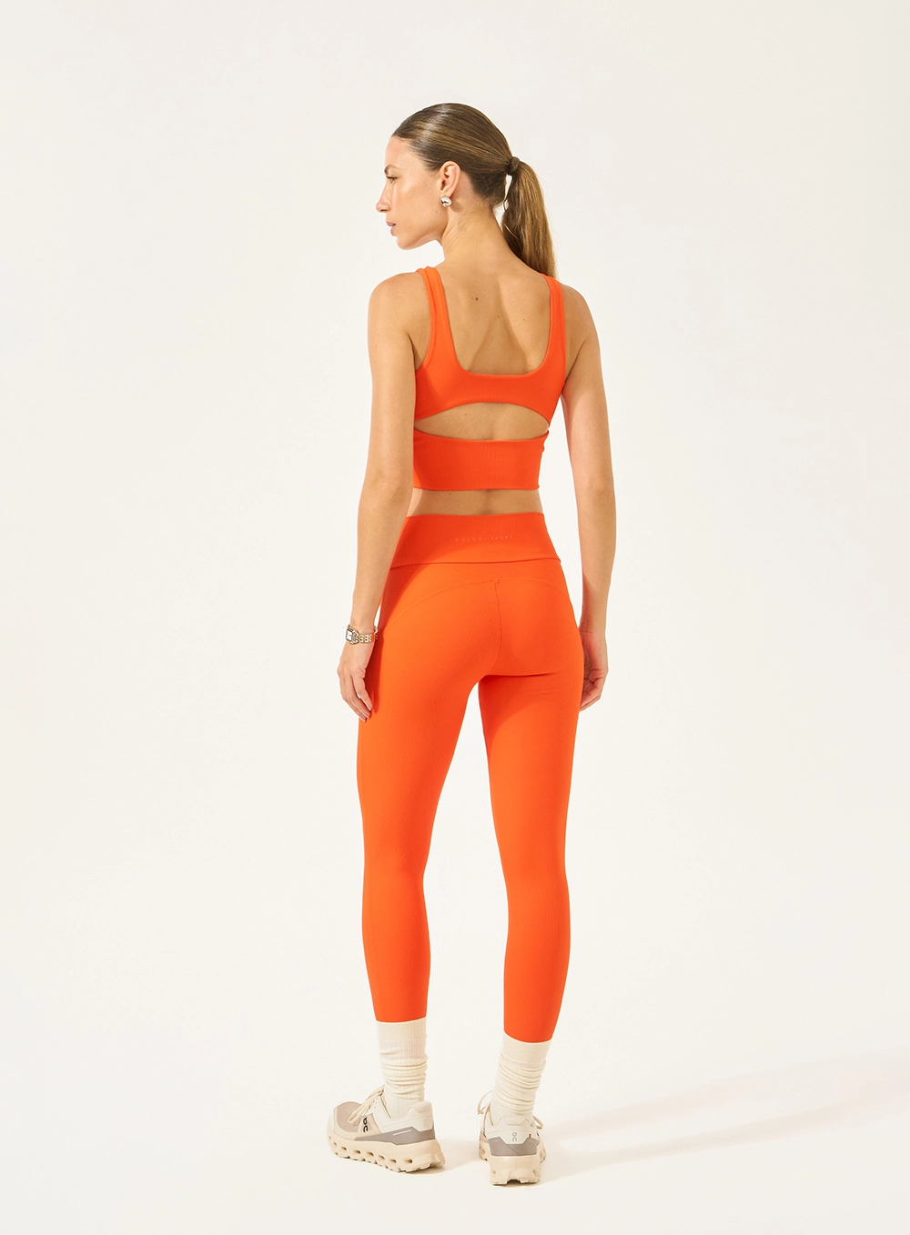 Top Slim Canelado Cut Out Laranja