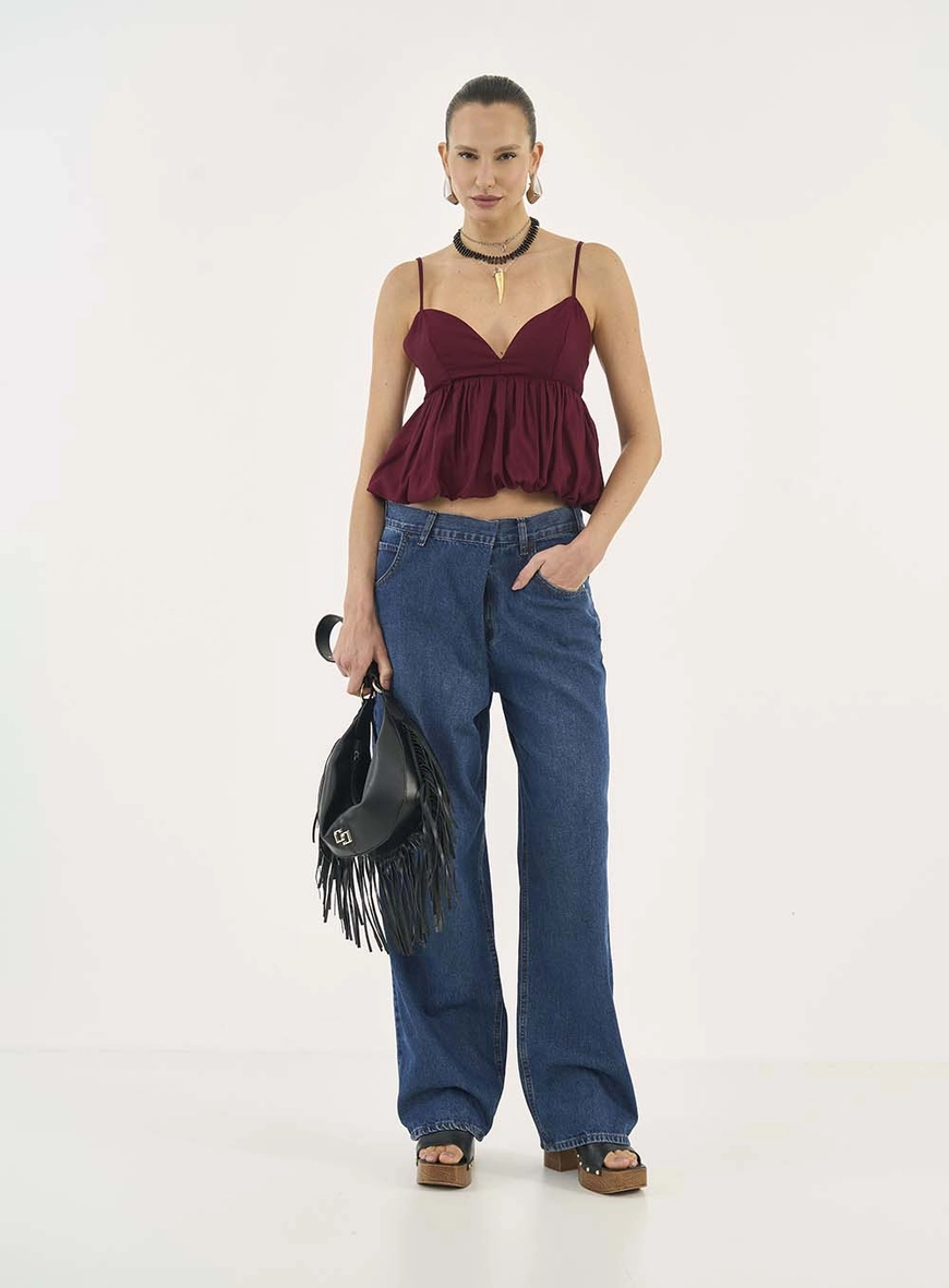 Calça Jeans Baggy Barcelona Cós Assimétrico