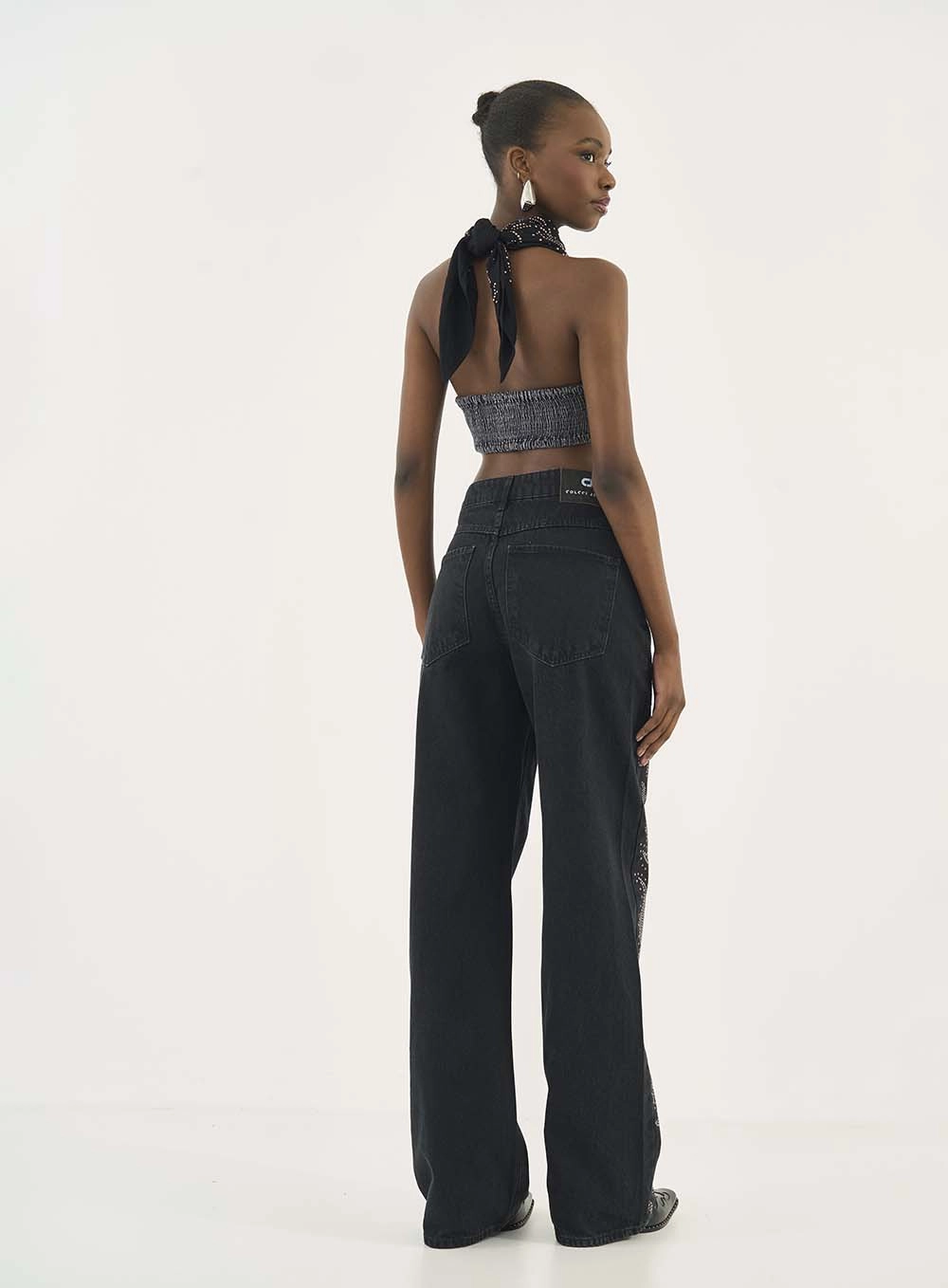 Calça Jeans Berlim Com Aplicação Indigo Preto