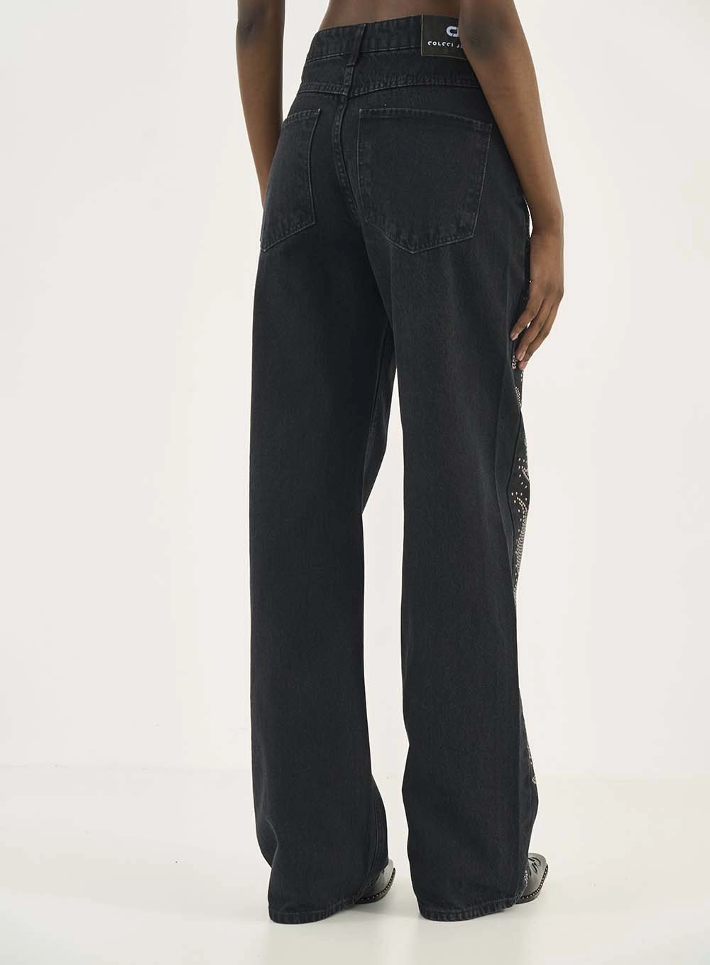 Calça Jeans Berlim Com Aplicação Indigo Preto