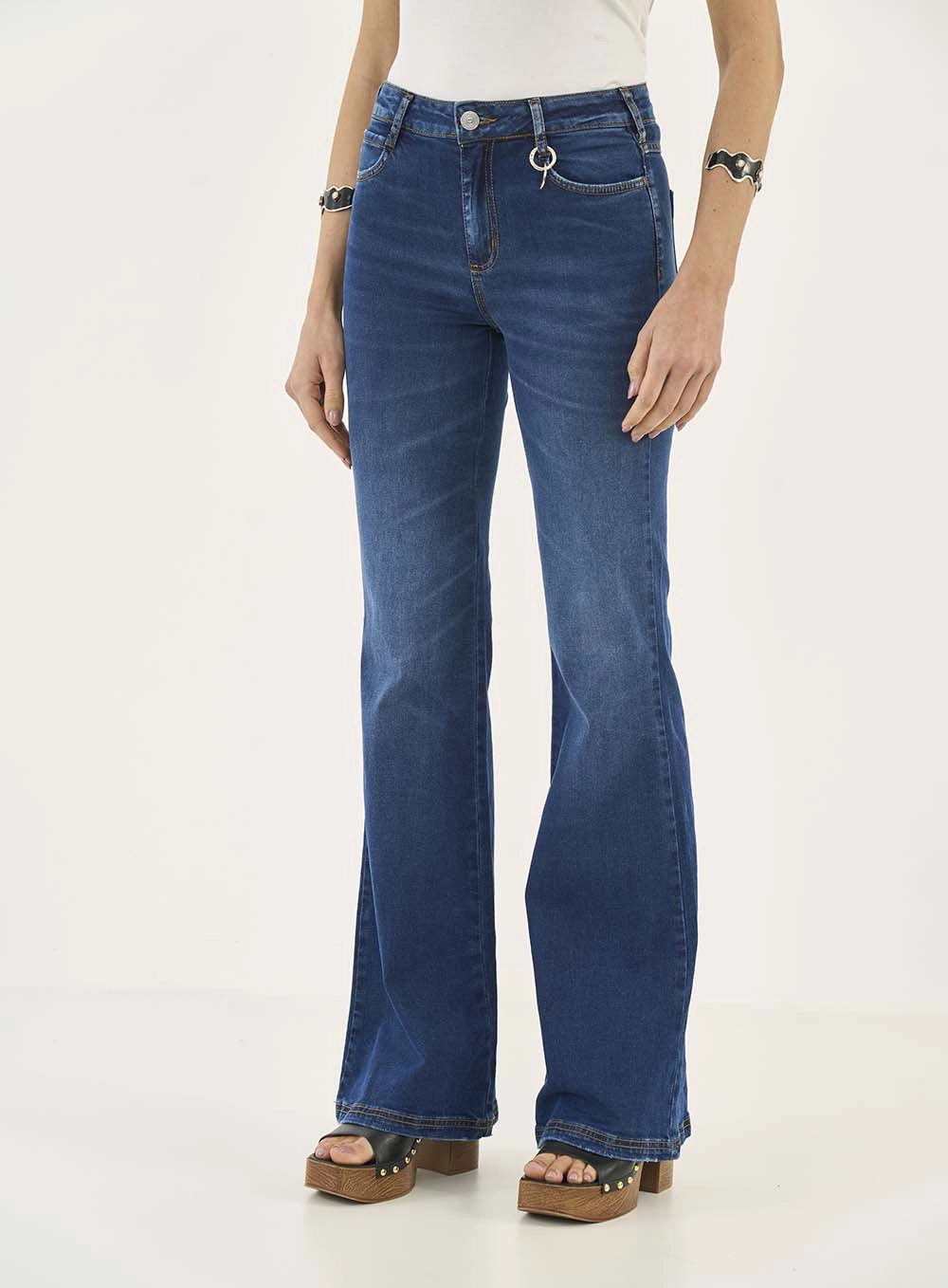Calça Jeans Feminina Nova York Flare Índigo