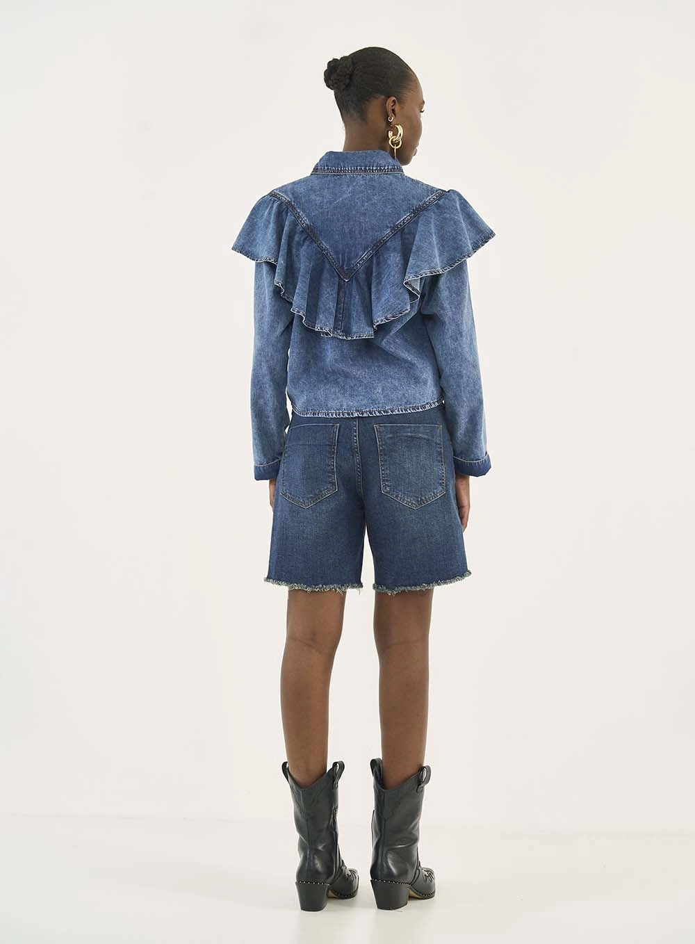 Bermuda Jeans Cancun Stretch Índigo