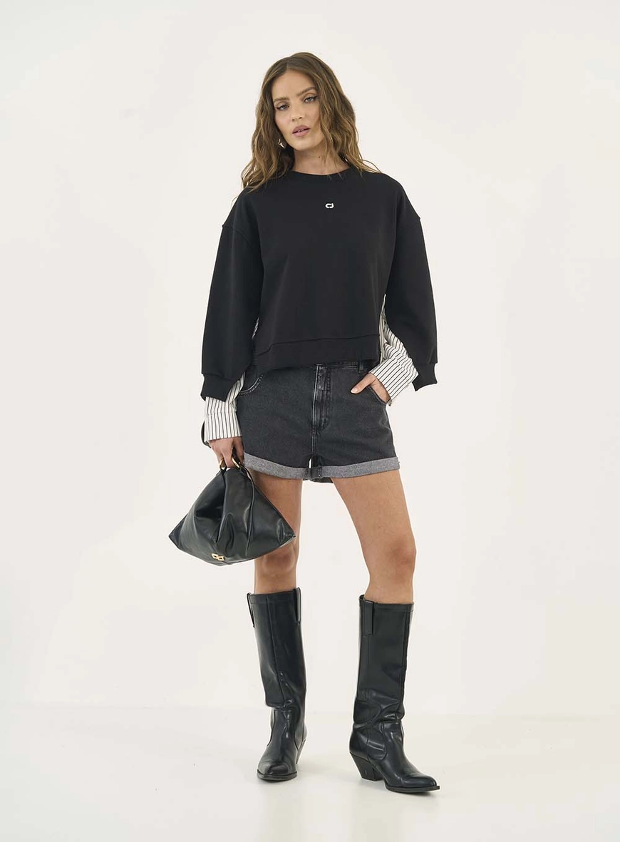 Short Jeans Justo Miami Com Dobra