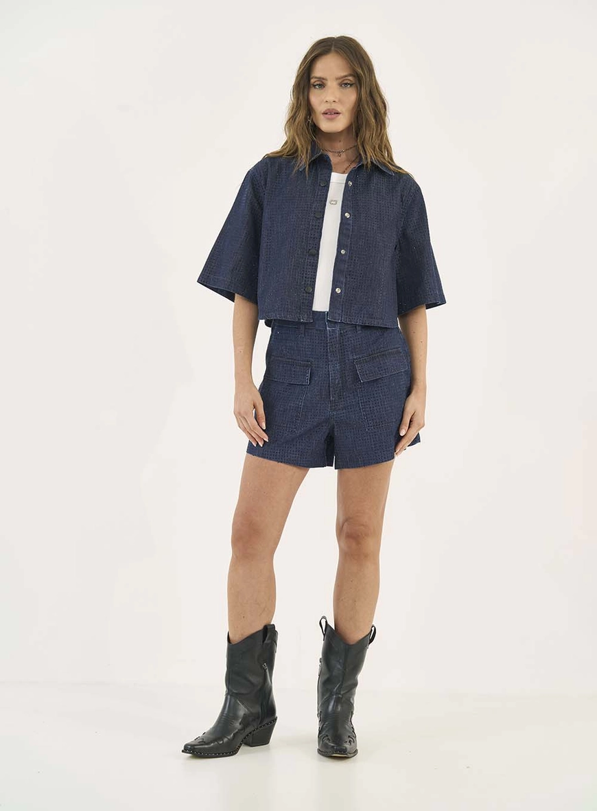 Short Jeans Dubai Com Aplicação