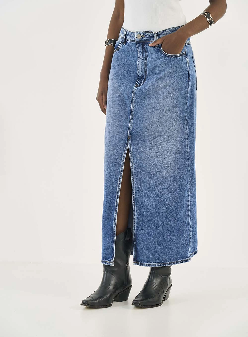 Saia Jeans Índigo