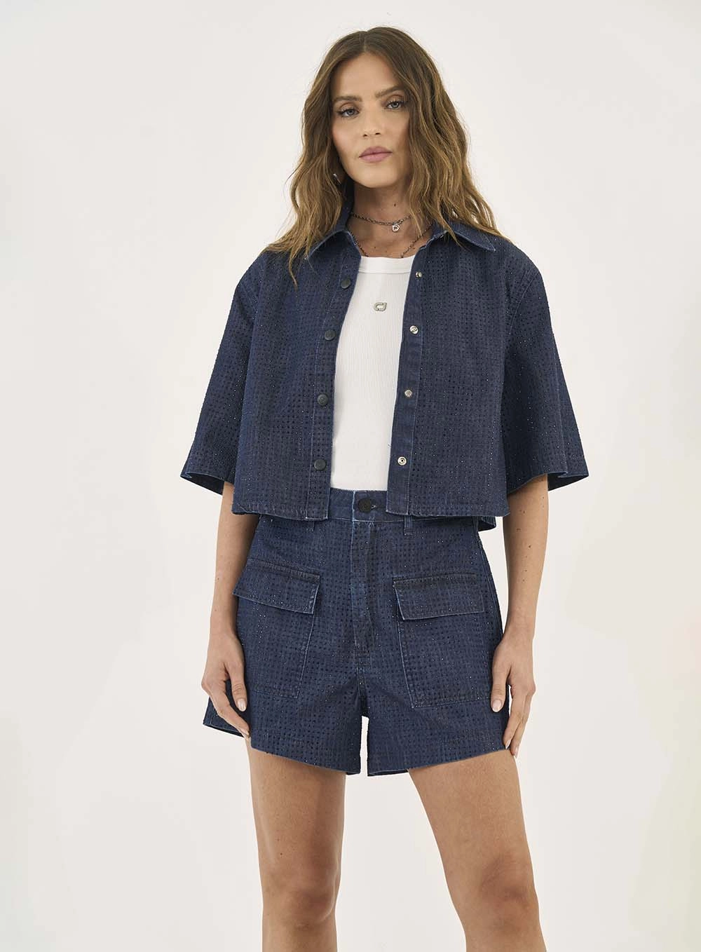 Camisa Jeans Com Aplicação Índigo