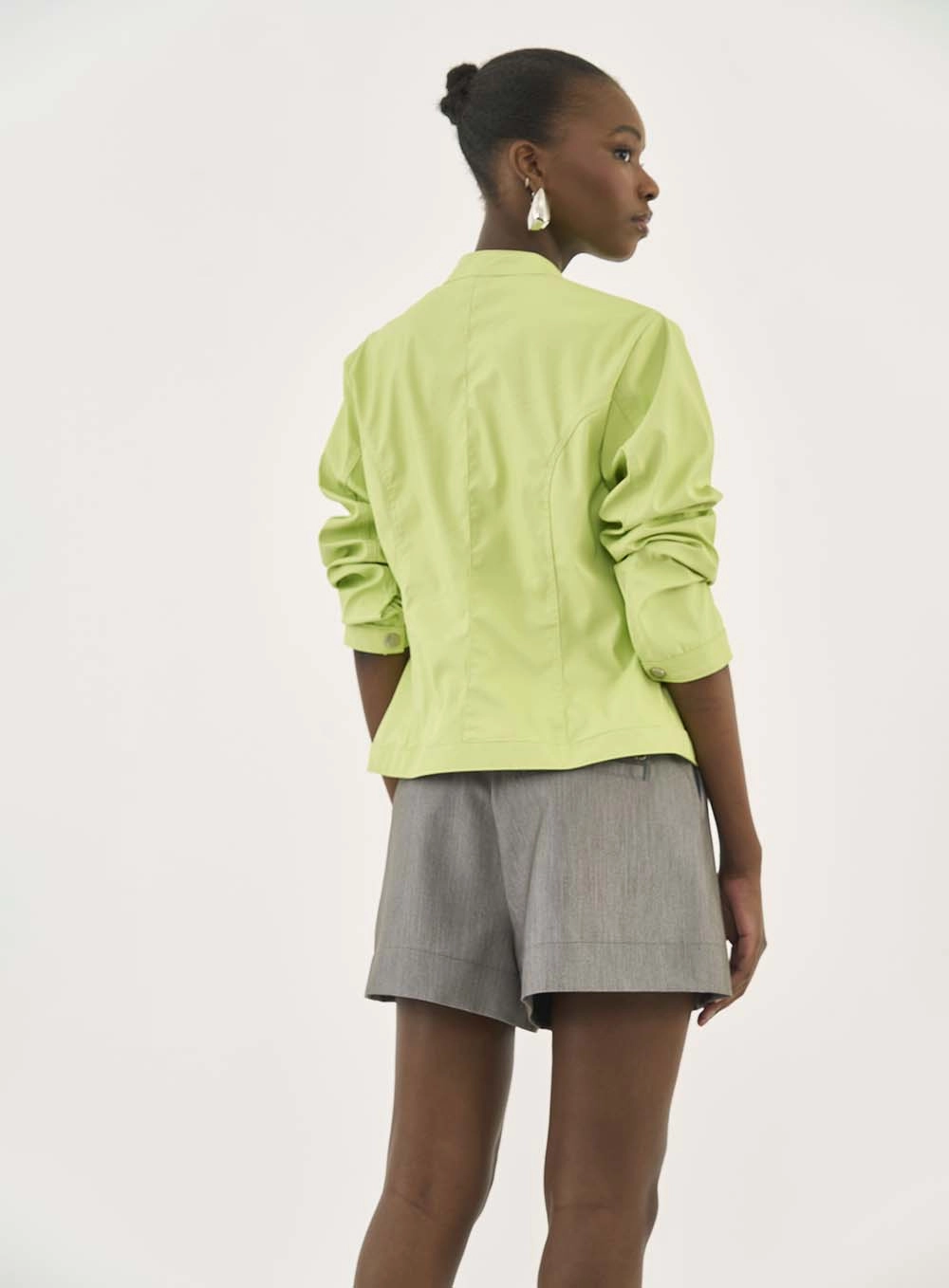 Jaqueta Slim Resinada Verde
