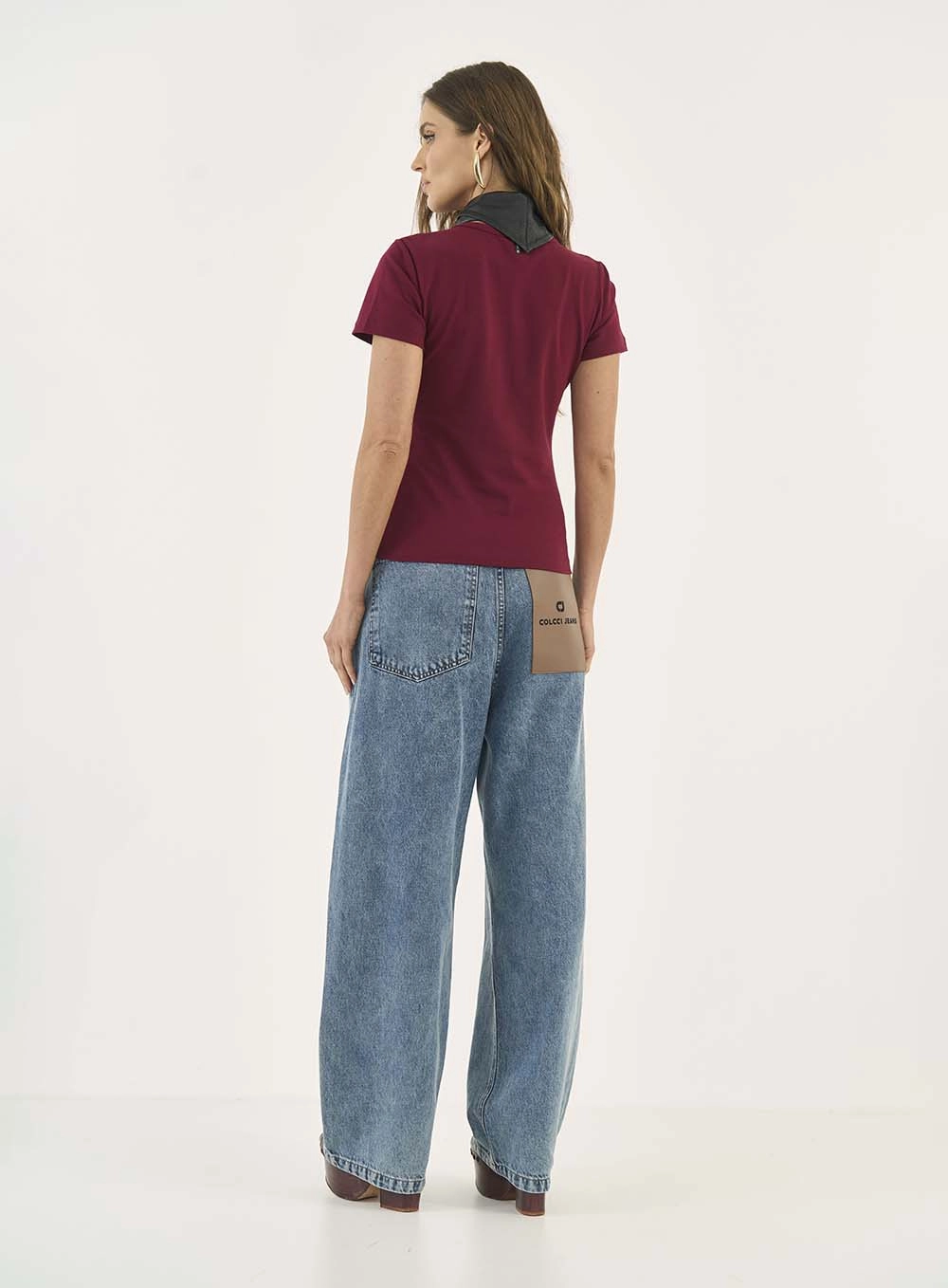 Camiseta Slim Manga Curta Bordo