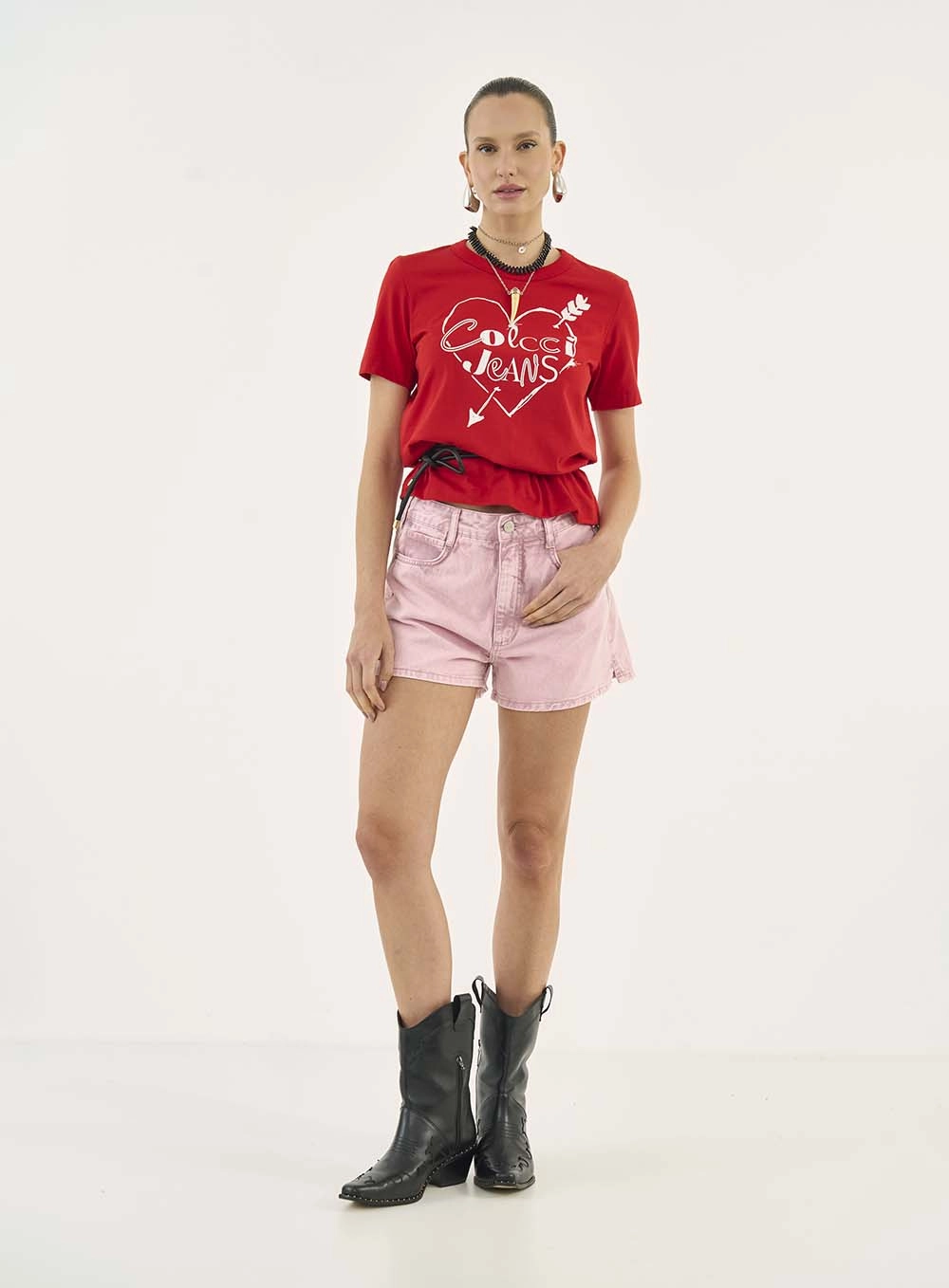 Camiseta Comfort Com Estampa Vermelho