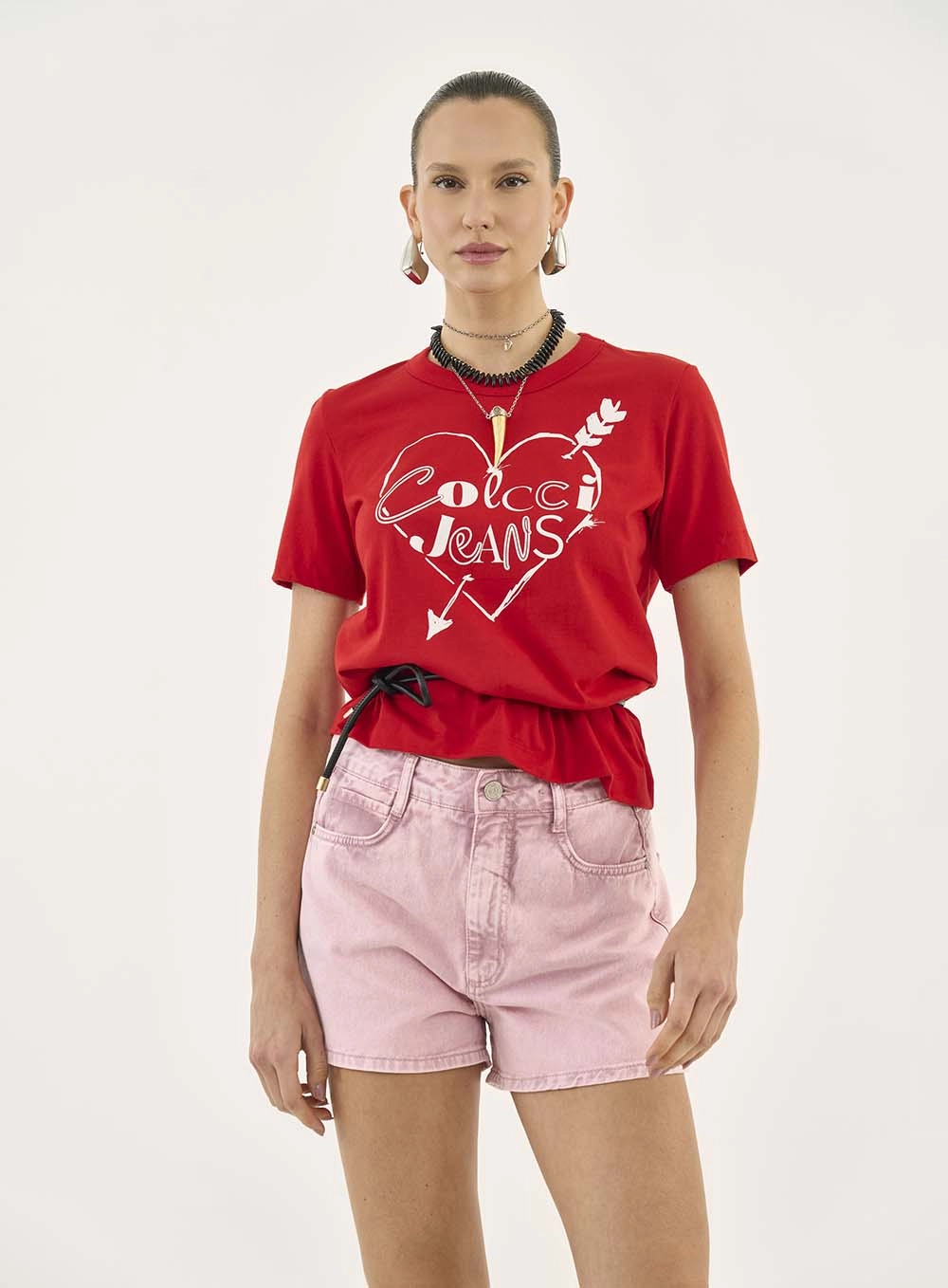 Camiseta Comfort Com Estampa Vermelho