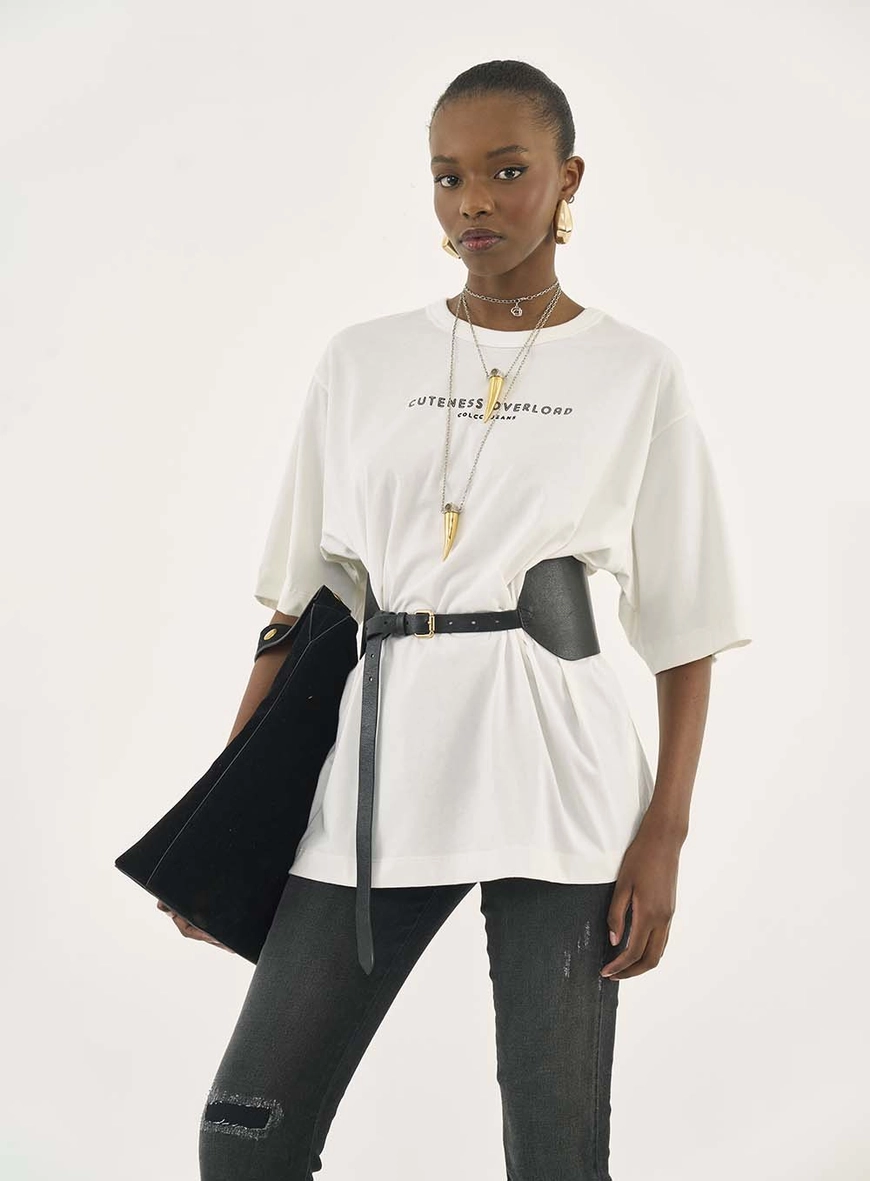 Camiseta Loose Com Estampa Costas