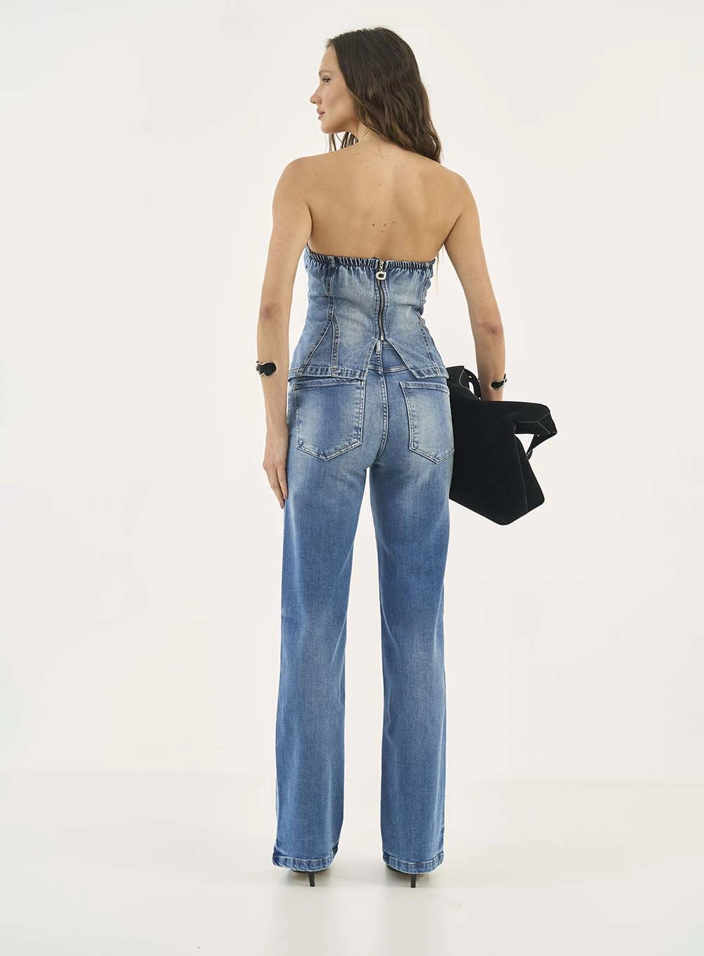 Blusa Corset Jeans Índigo