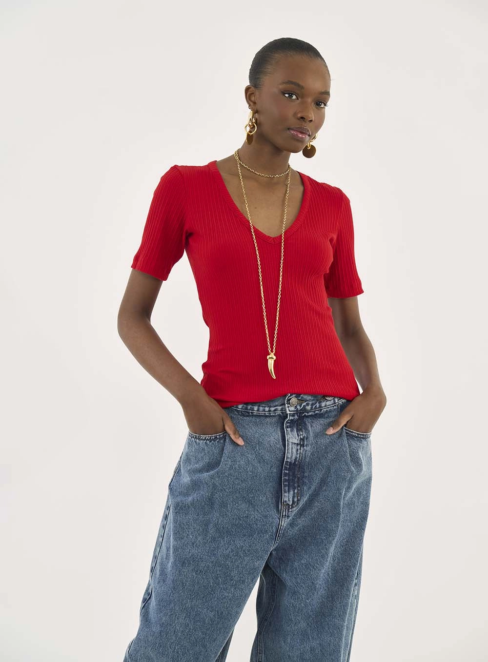 Blusa Colcci Jeans Vermelho