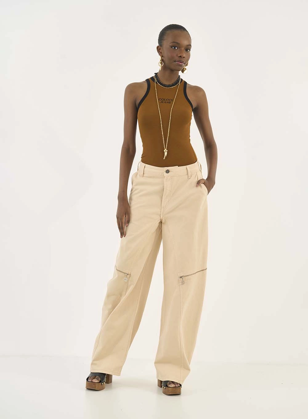 Regata Bicolor Slim Marrom