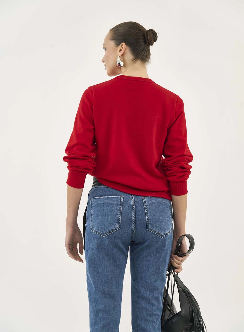 Blusão Comfort Com Aplicação Em Logo Vermelho