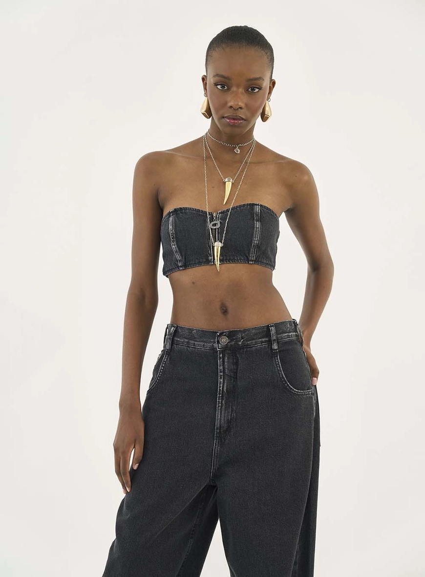 Top Jeans Slim Costas Com Lastex