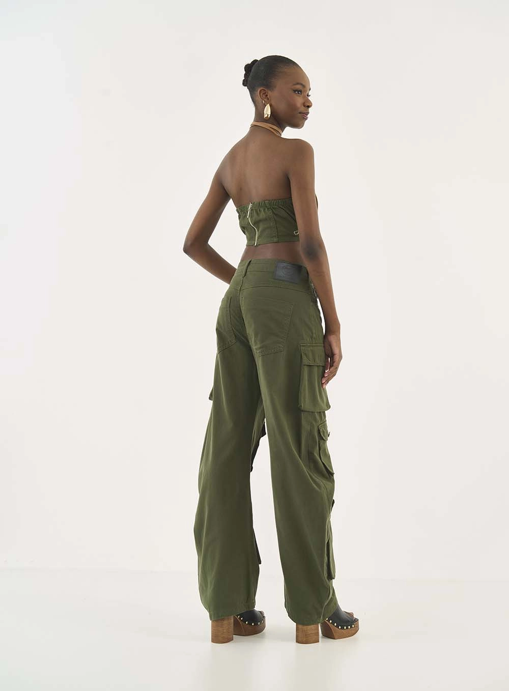 Top Sarja Slim Sem Alças Verde
