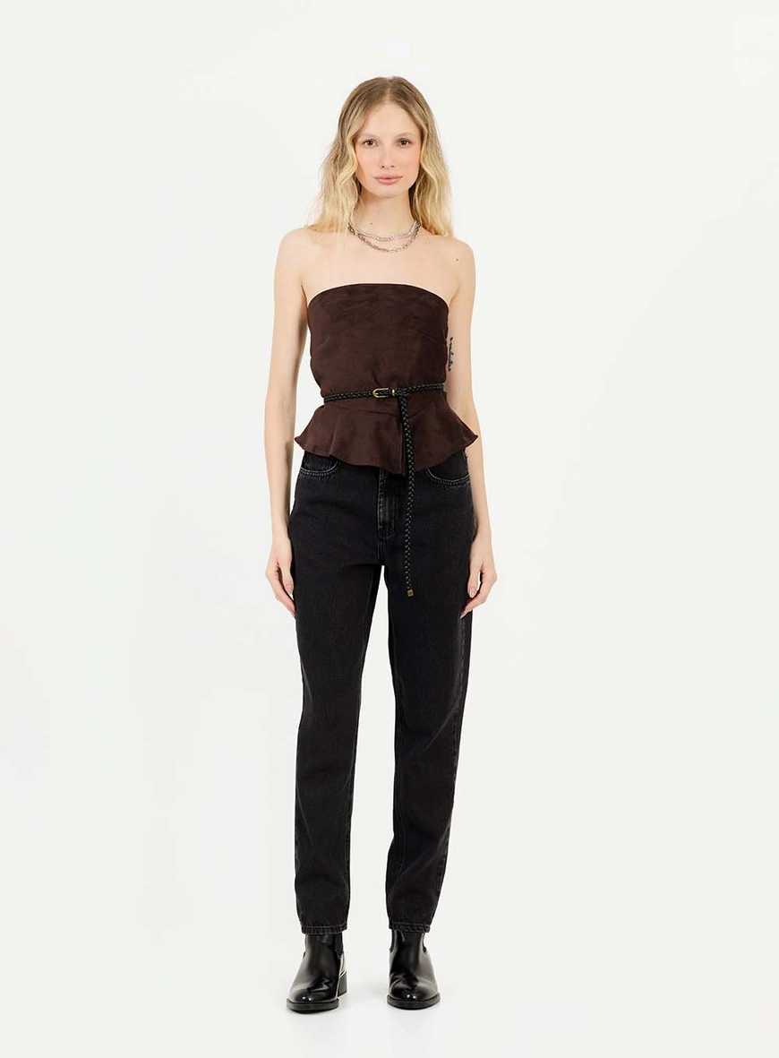 Calça Jeans Mom Indigo Preto 1