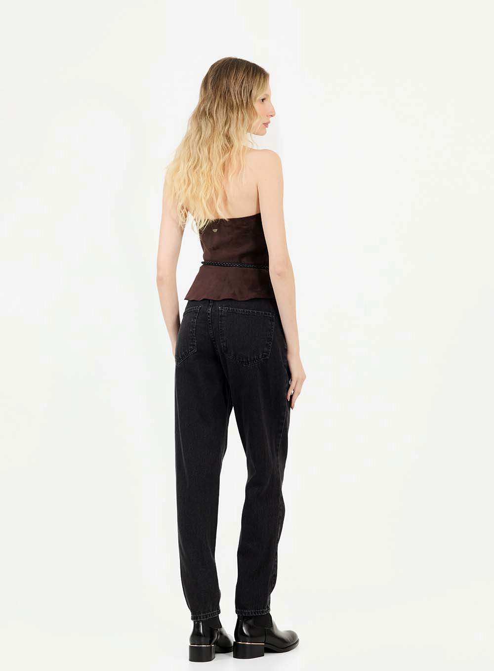 Calça Jeans Mom Indigo Preto 2