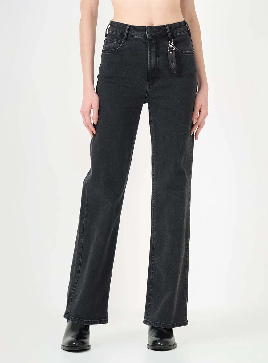 Calça Jeans Wide Leg Stretch Indigo Preto 3