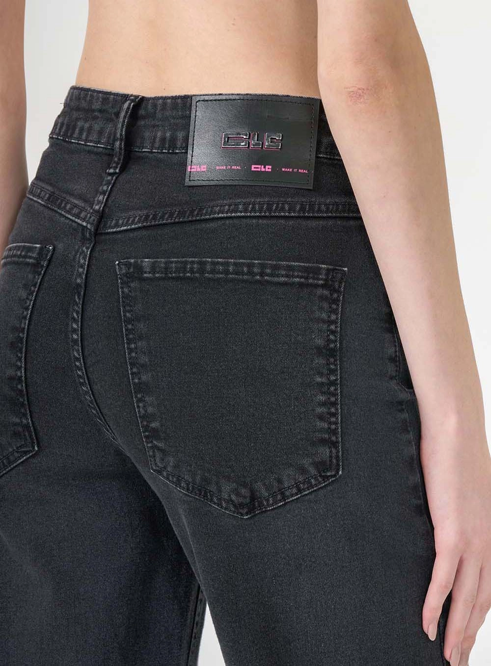 Calça Jeans Wide Leg Stretch Indigo Preto 6