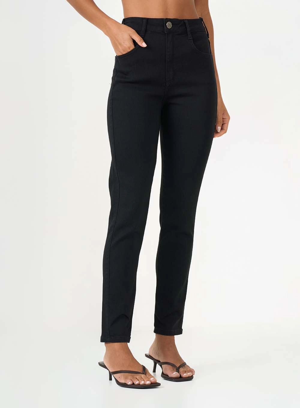 Calça Jeans Skinny Alta Indigo Preto 3