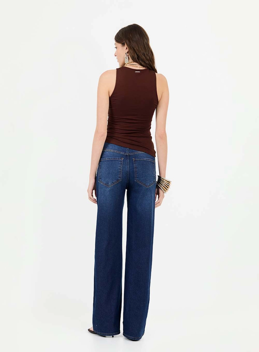 Calça Jeans Wide Leg Stretch Índigo 2