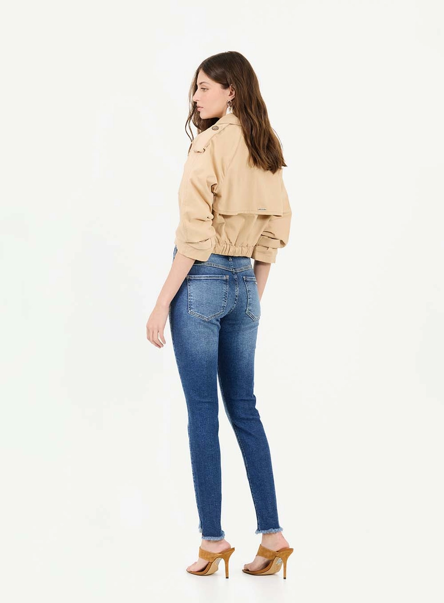 Calça Jeans Skinny Média Com Aplicação Índigo 2