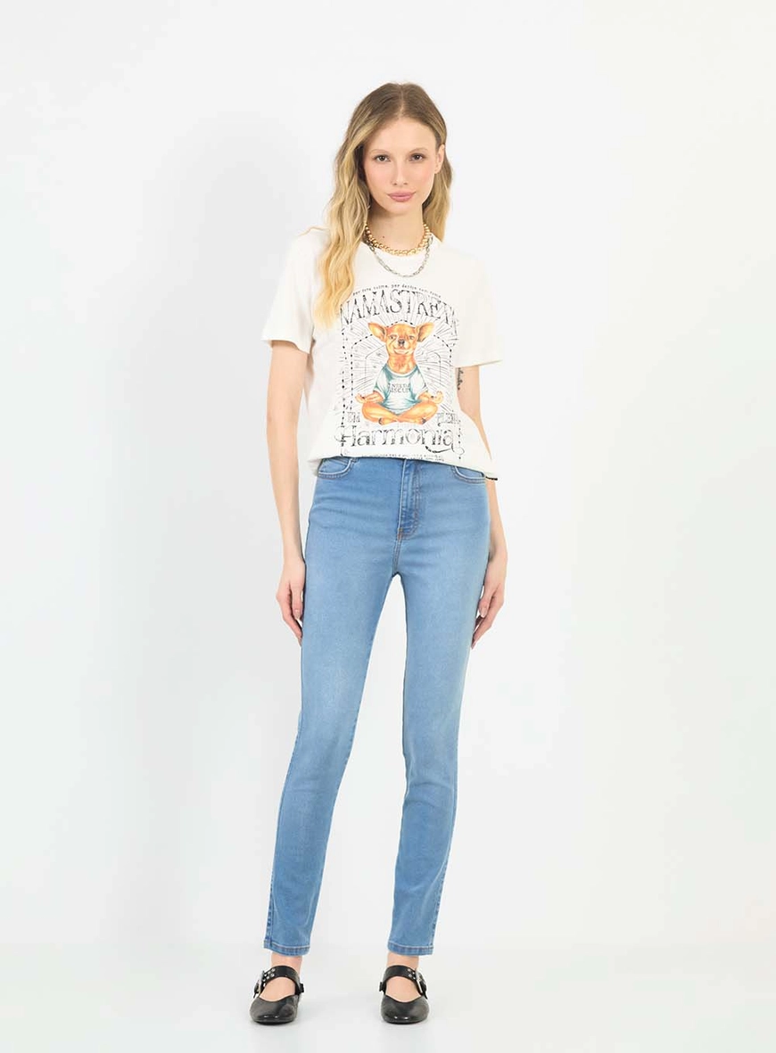 Calça Jeans Skinny Alta Índigo 1