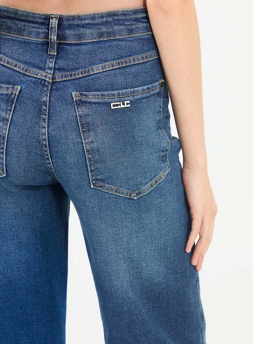 Calça Jeans Wide Leg Stretch Índigo 5