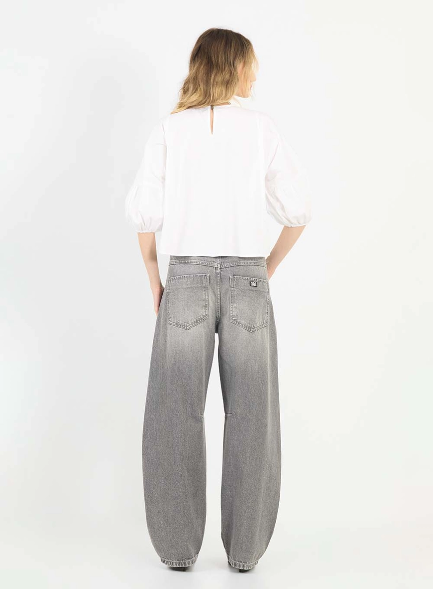 Calça Jeans Barrel Leg Indigo Preto 2
