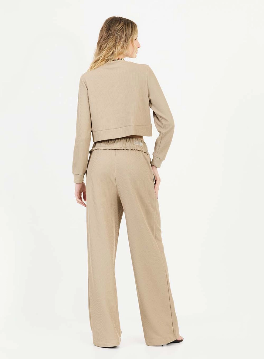 Calça Feminina Wide Bege 2