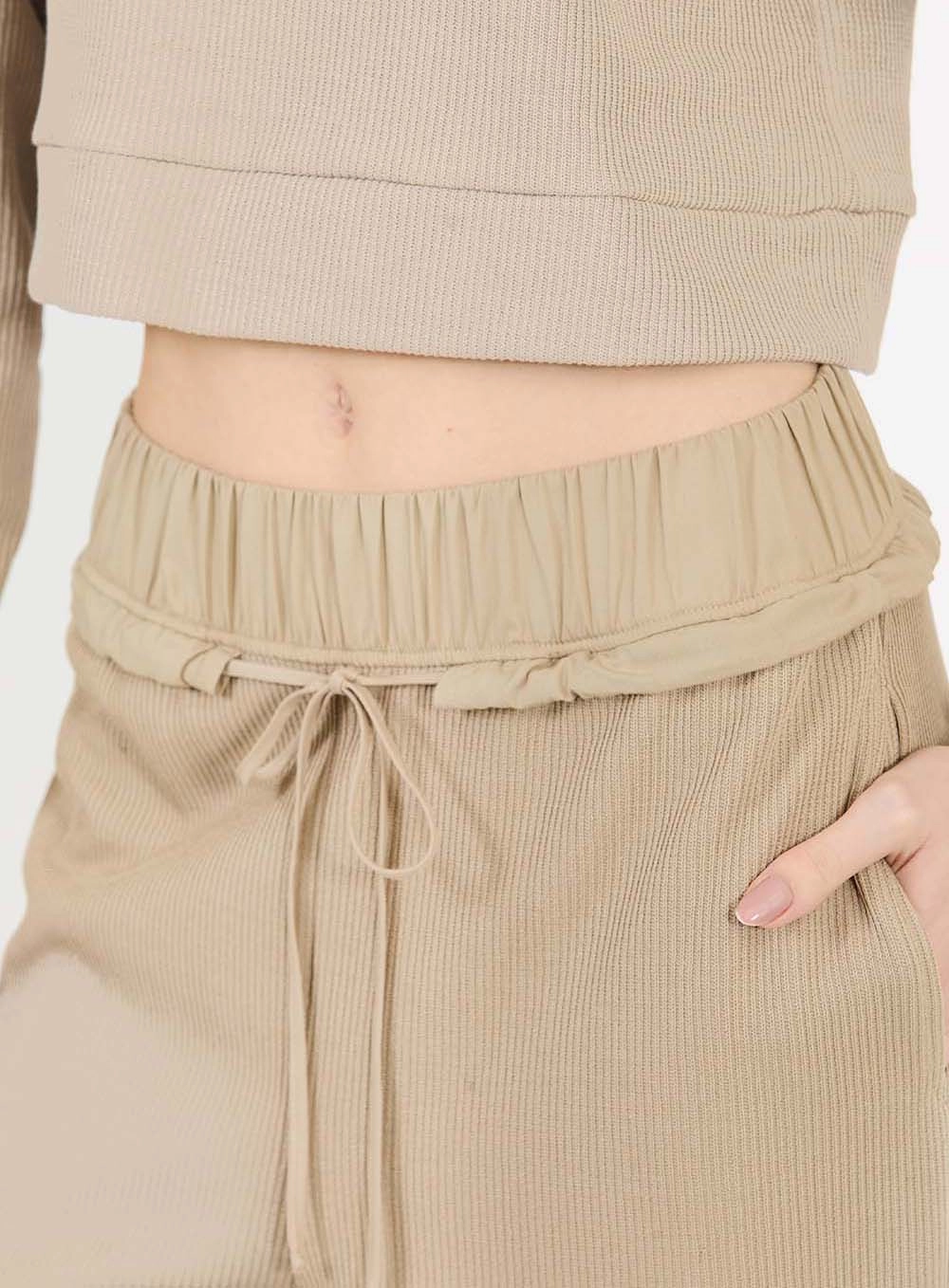 Calça Feminina Wide Bege 5