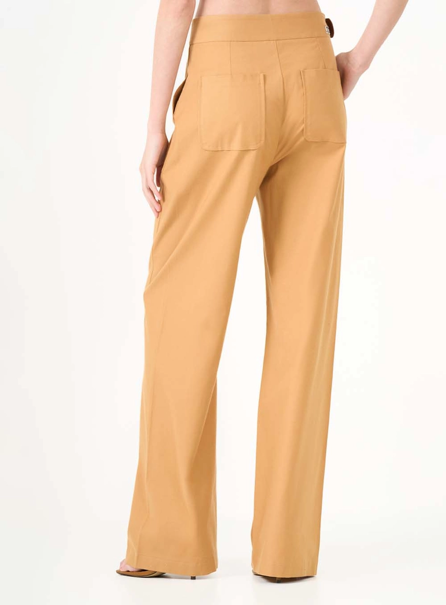 Calça Alfaiataria Wide Leg Com Cinto Marrom 4