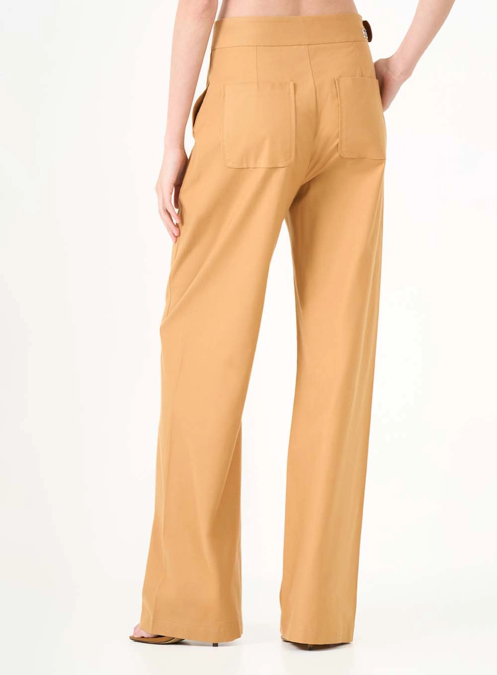 Calça Alfaiataria Wide Leg Com Cinto Marrom 4