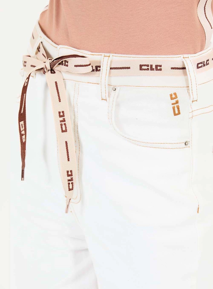 Calça Sarja Feminina Wide Leg Stretch Off Shell 5