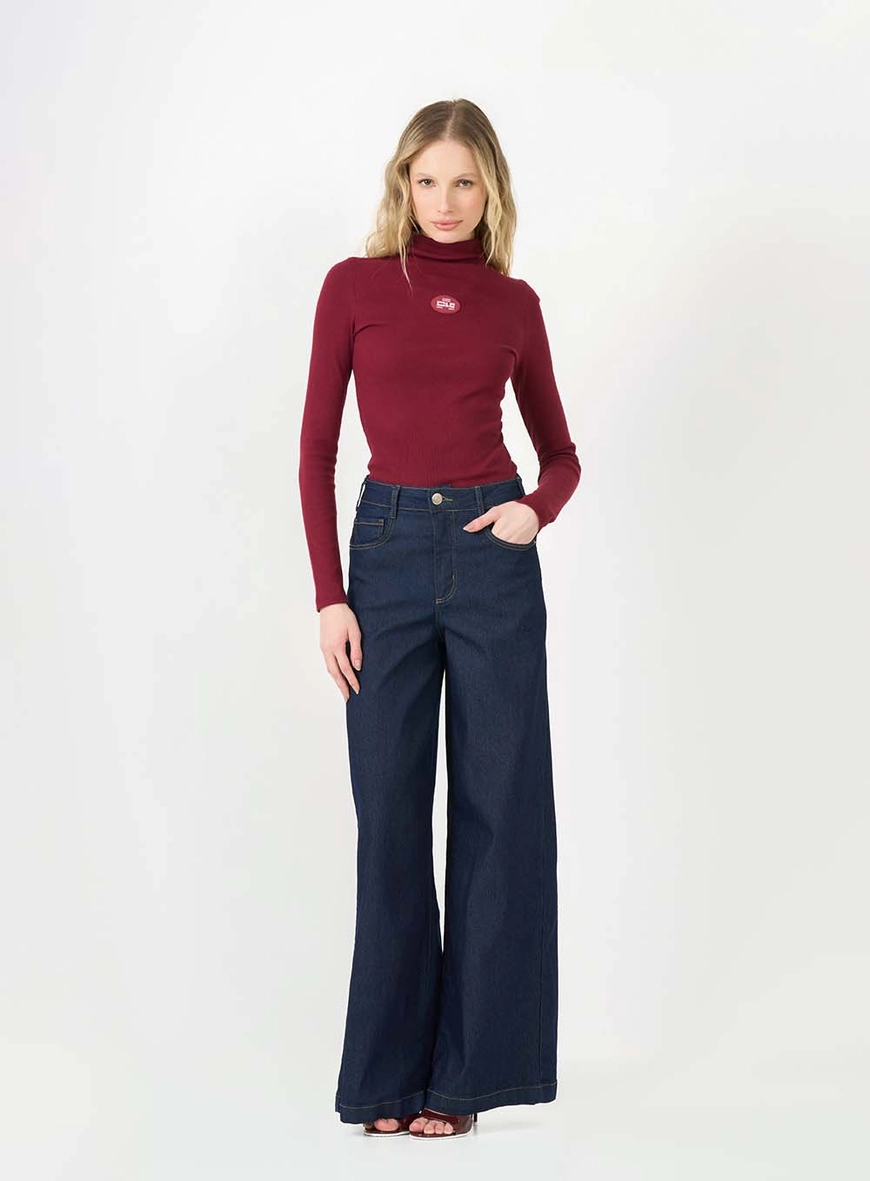 Calça Jeans Pantalona Stretch Índigo 1