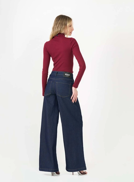 Calça Jeans Pantalona Stretch