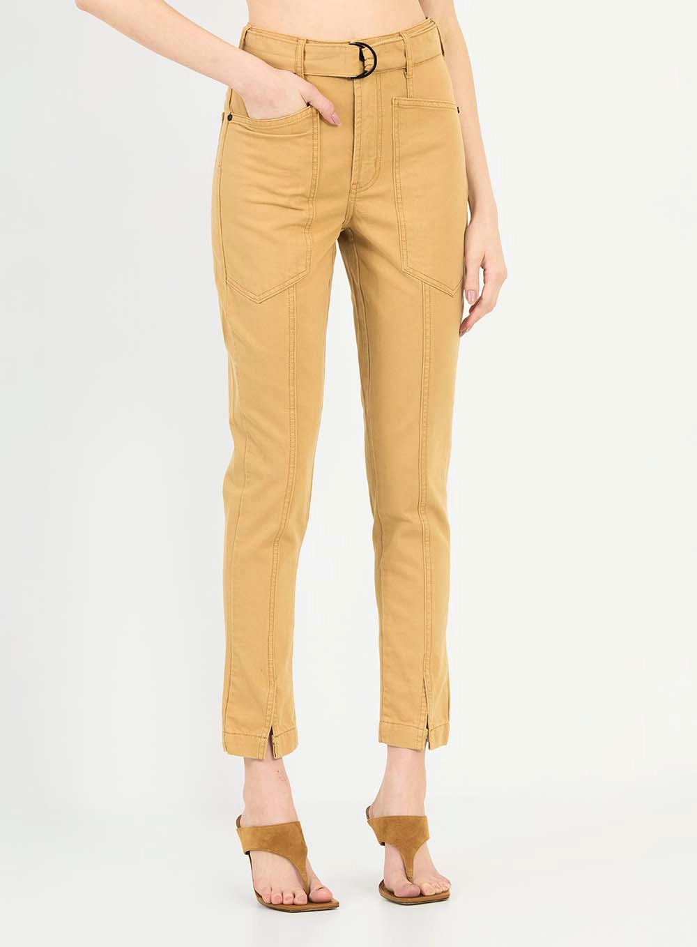 Calça Sarja Mom Com Cinto Marrom 3