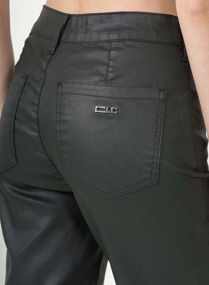 Calça Sarja Skinny Alta Resinada Preto 6