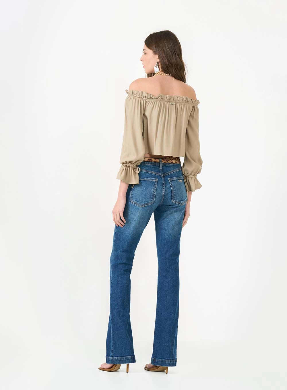 Calça Jeans Boot Cut Com Lenço Índigo 2