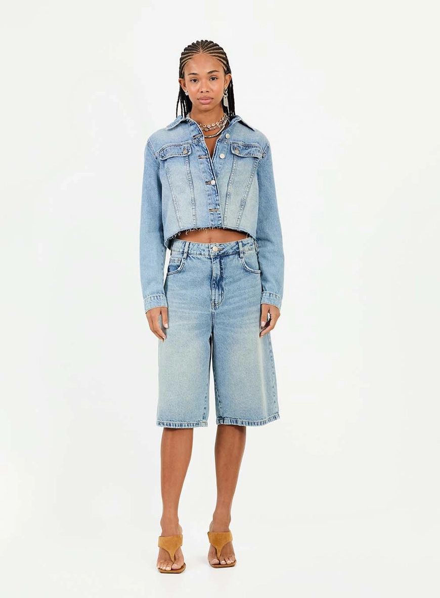 Bermuda Jeans Ampla Índigo 1