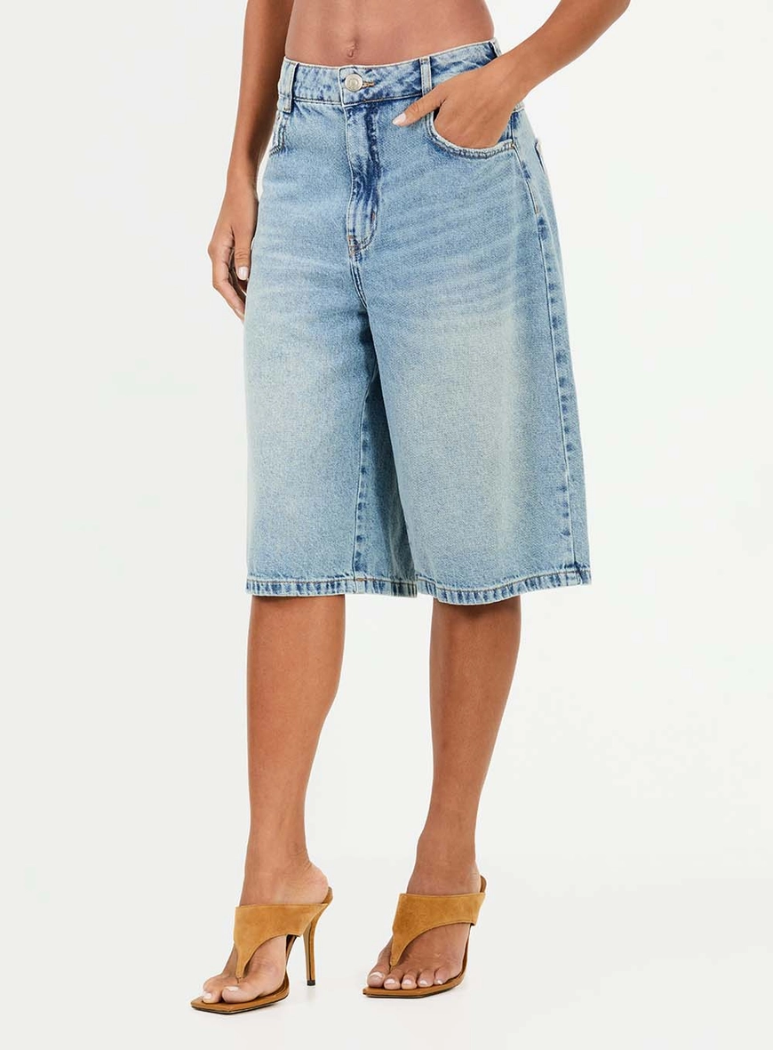 Bermuda Jeans Ampla Índigo 3