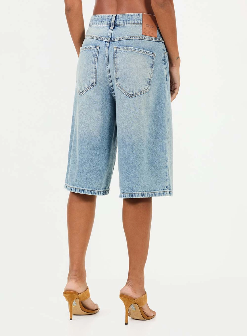 Bermuda Jeans Ampla Índigo 4