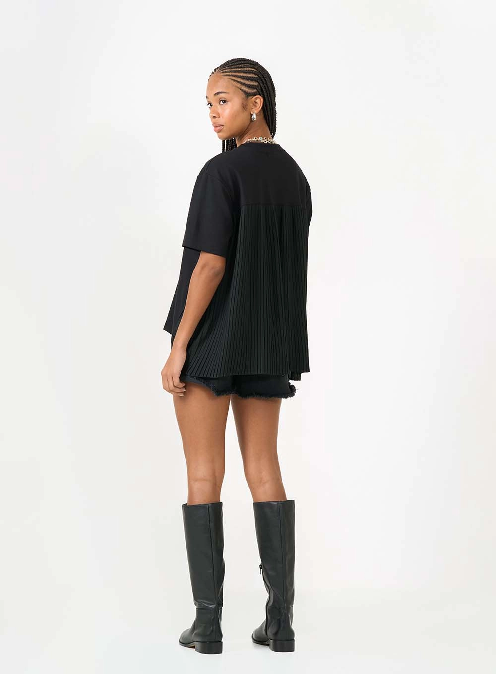 Short Jeans Slim Indigo Preto 5
