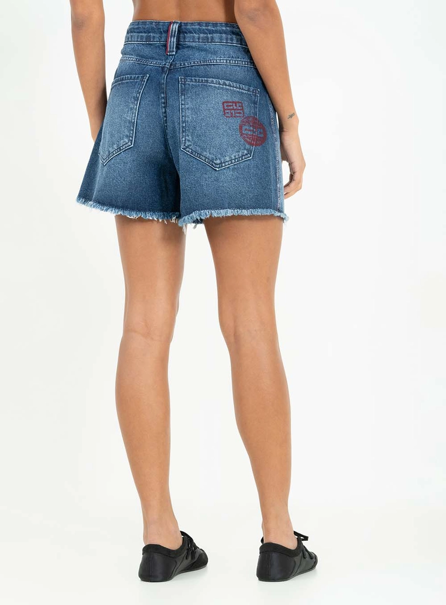 Short Jeans Regular Alta Índigo 3